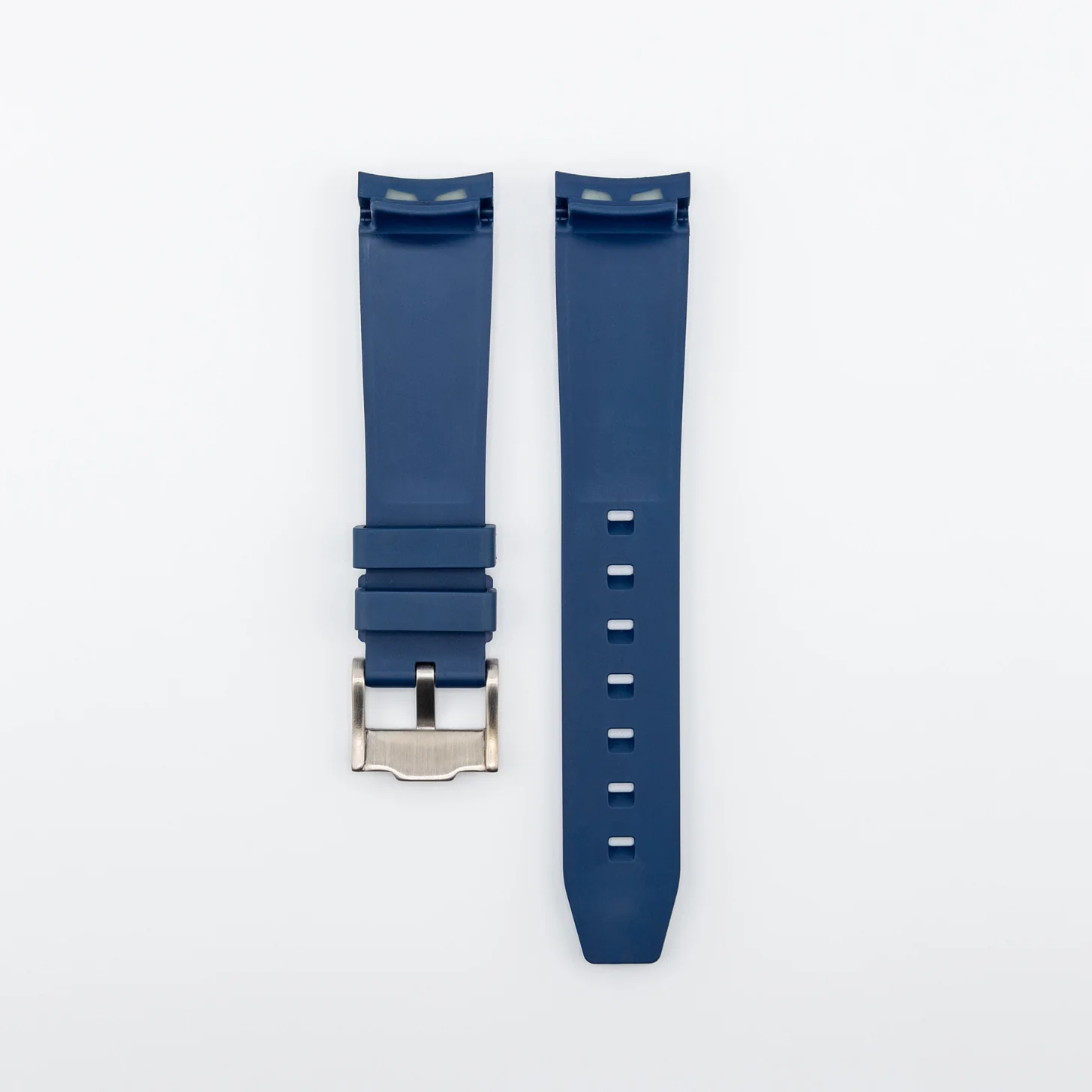 Blue Cristallo "curved end" FKM rubber strap - Image 3